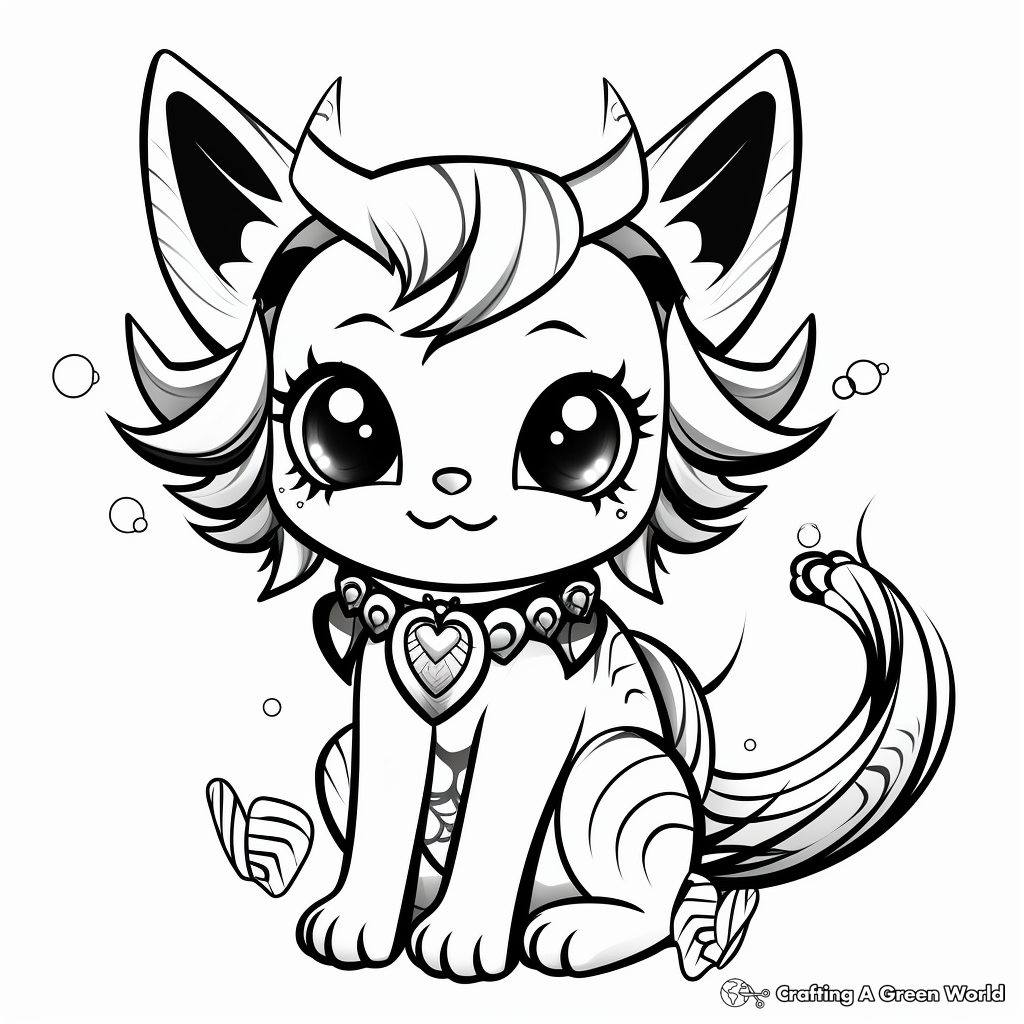 Kitty fairy coloring pages