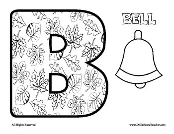 Leaf alphabet coloring sheets