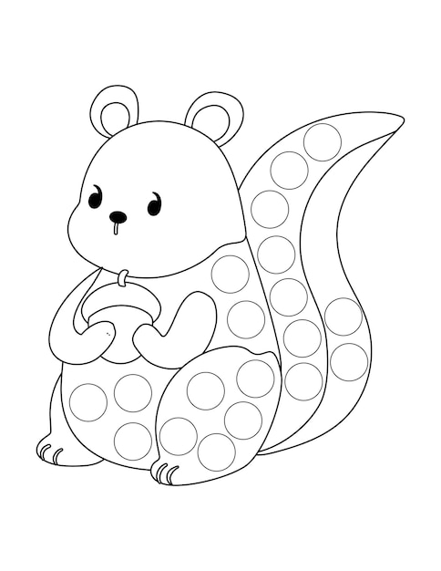 Premium vector autumn dot markers coloring pages for kids