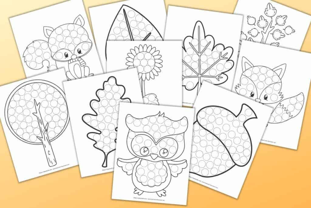 Free fall dot marker printables no