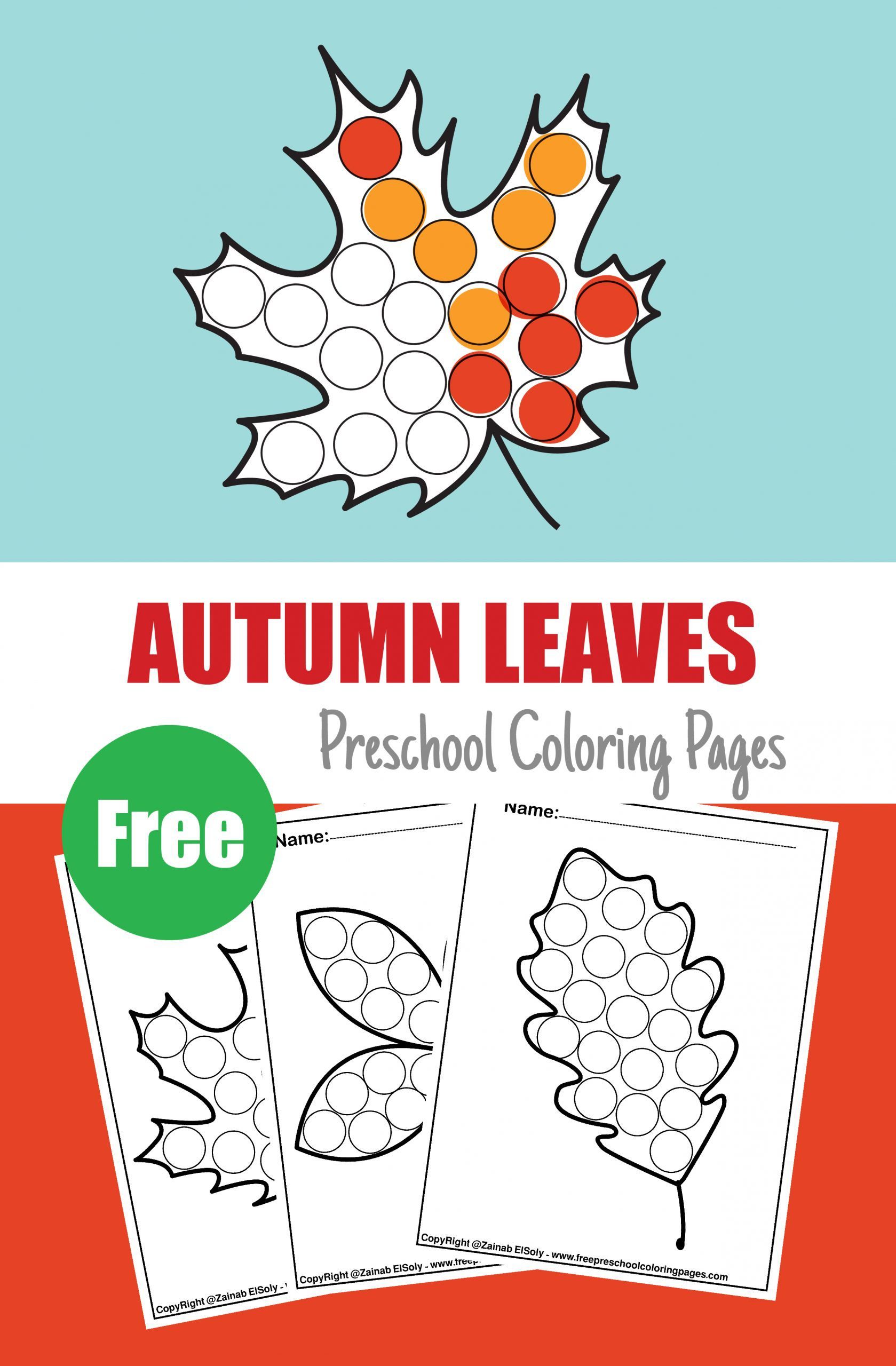 Fall autumn leaves leaf do a dot marker