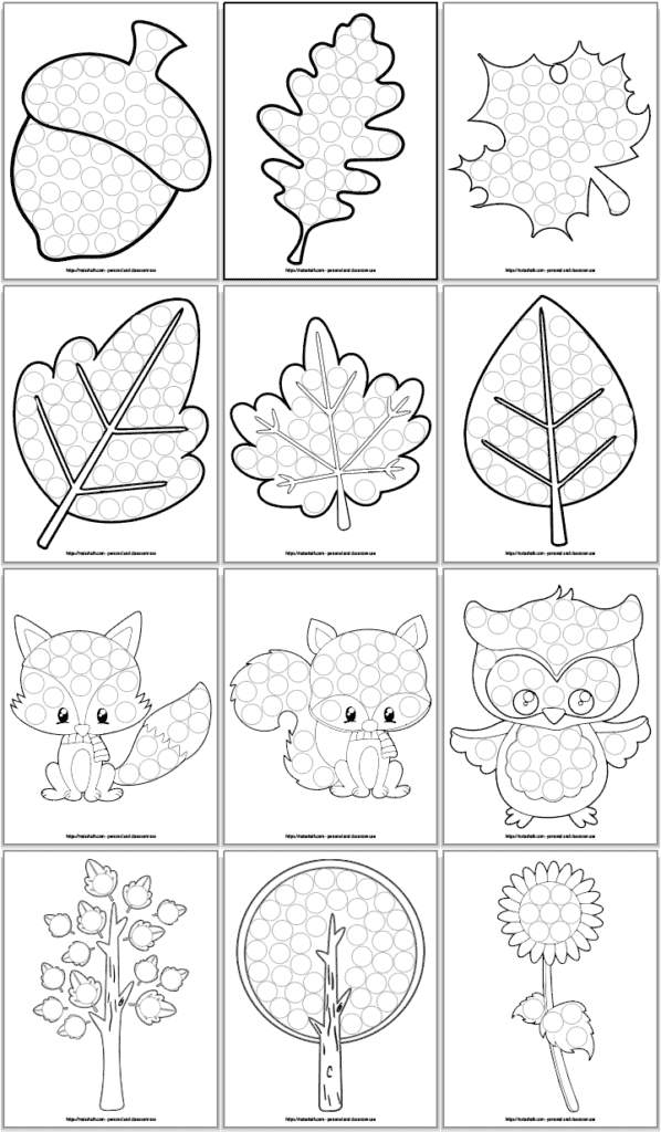 Free fall dot marker printables no
