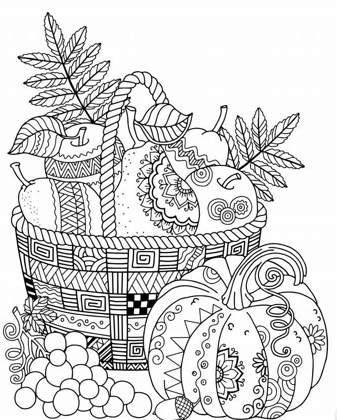 Free autumn adult coloring pages