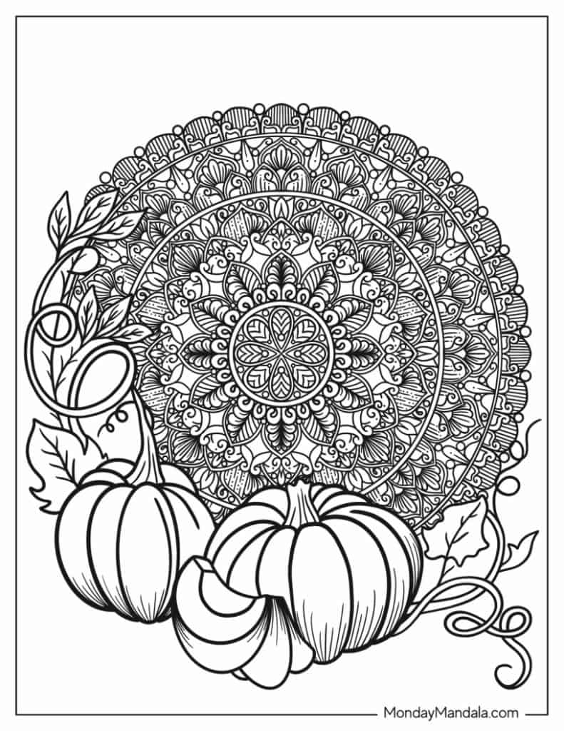 Autumn fall coloring pages free pdf printables
