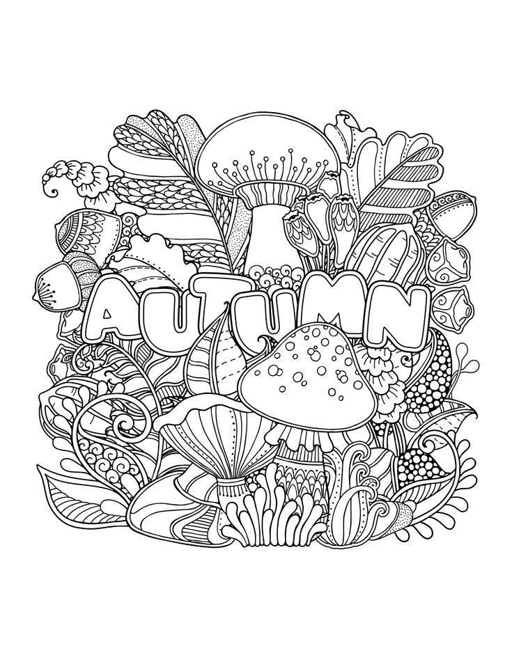 Fall coloring pages for adults