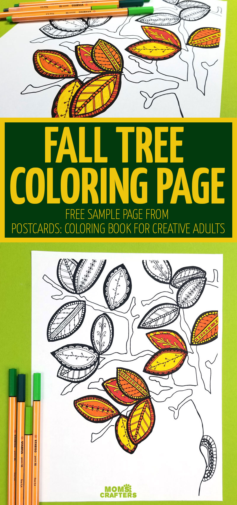 Fall adult coloring page