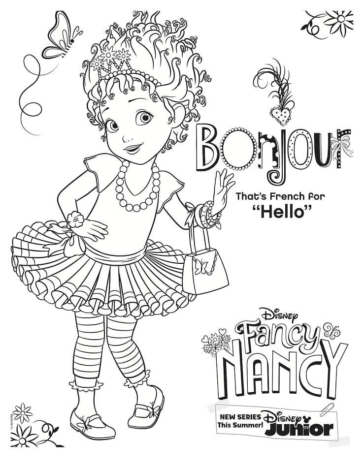 Fancy nancy coloring pages printable for free download