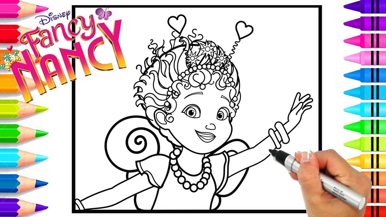 How to draw disney juniors fancy nancy fancy nancy coloring page for kids learn to draw