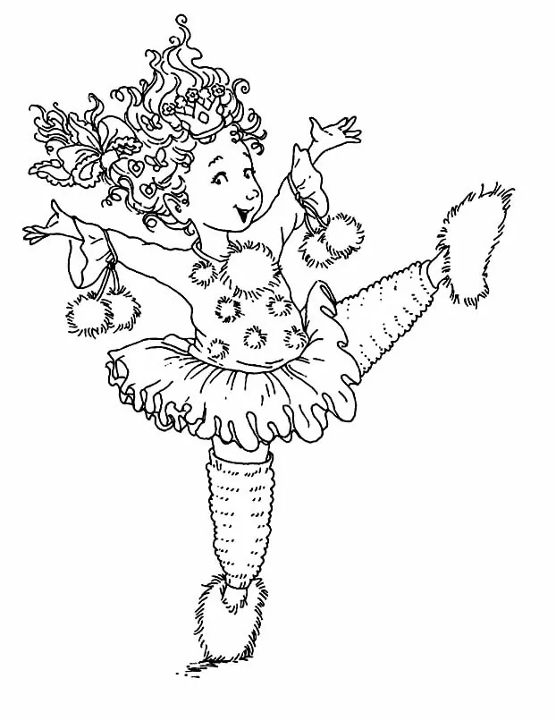 Dancing fancy nancy coloring page