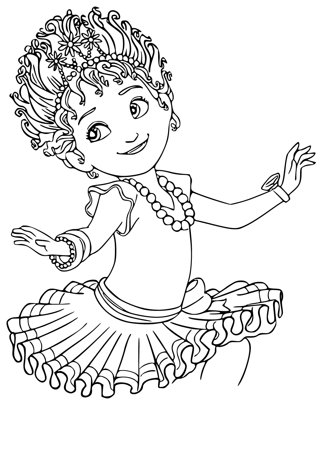 Free printable fancy nancy ballerina coloring page for adults and kids