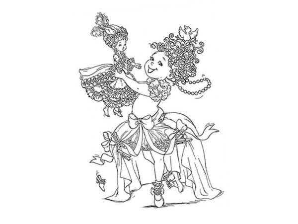 Princess nancy with her favorite doll coloring page