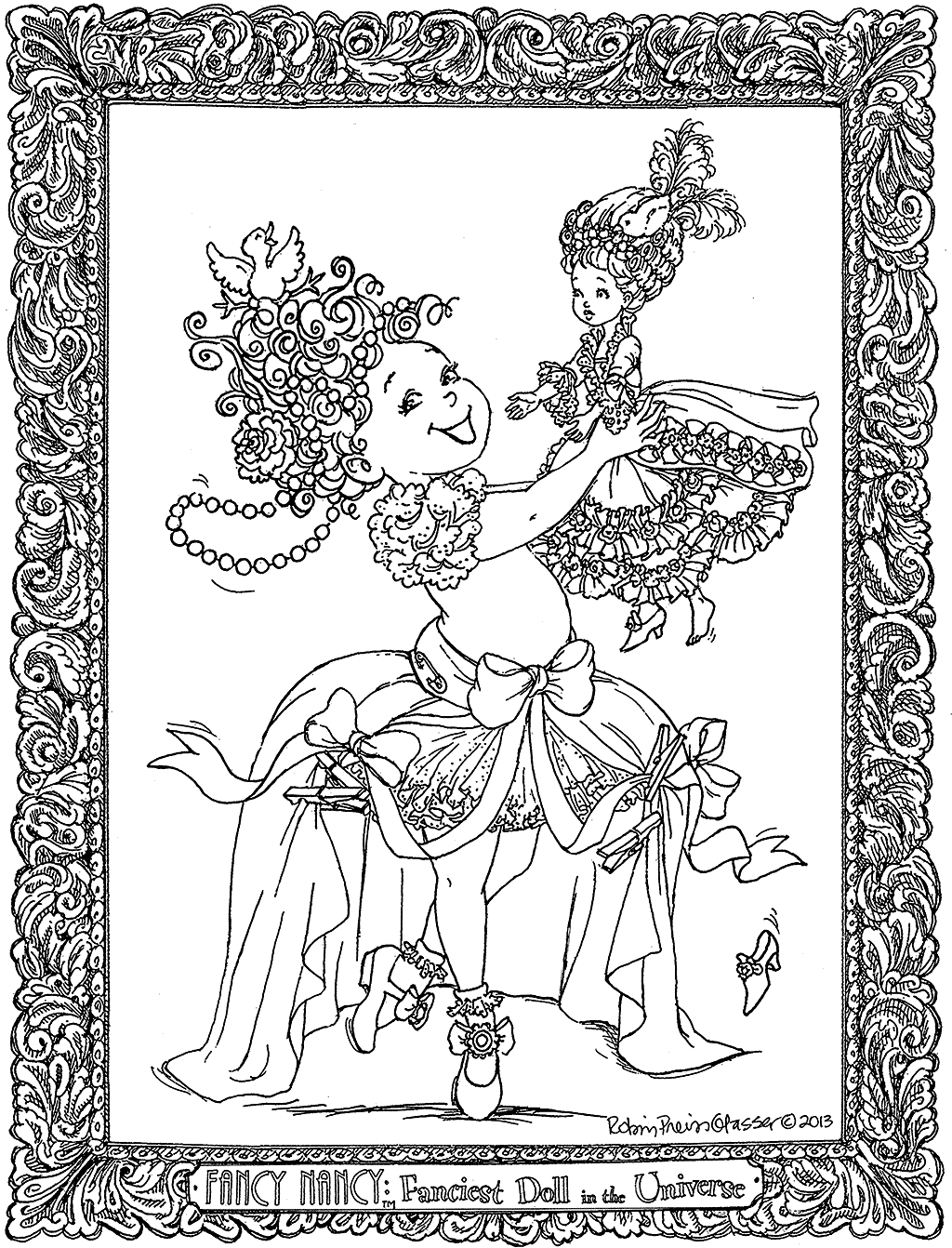 Fancy nancy printable coloring page