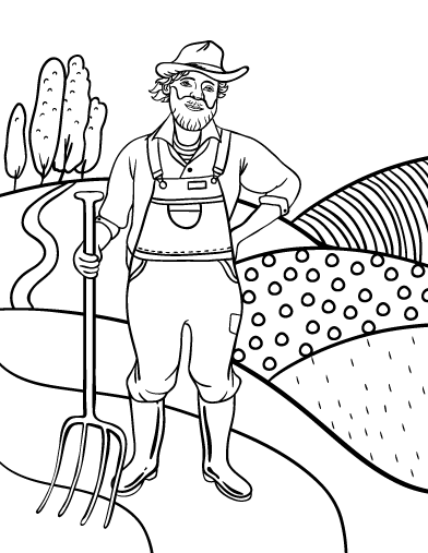 Free farmer coloring page