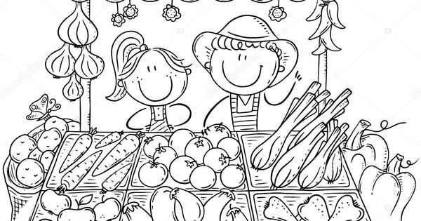 Free printable farmers market coloring pages