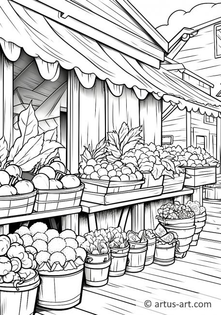 Farmers market coloring page free download artus art