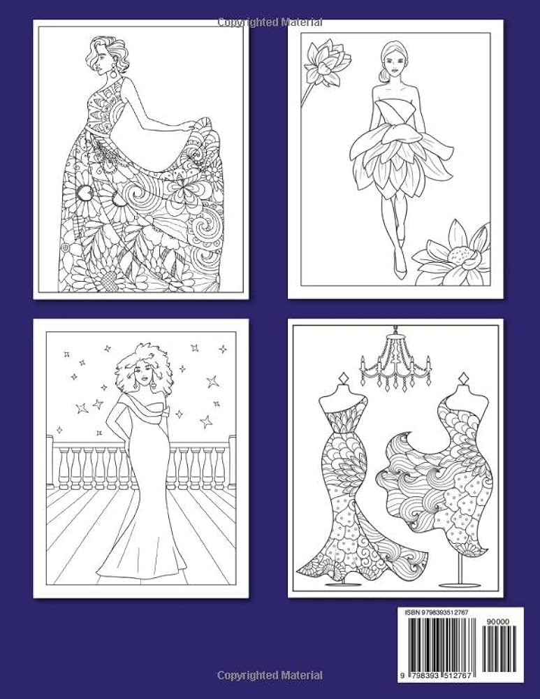 Dresses a fashion coloring book for adults and teens chic and stylish coloring pages filled with red carpet glamour a stunning collection of dazzling dresses and fabulous gowns stevenson ella