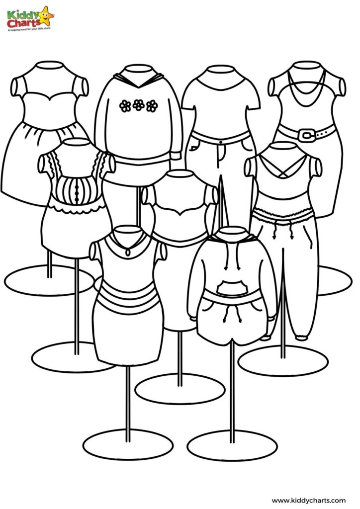 Fashion colouring pages for kids