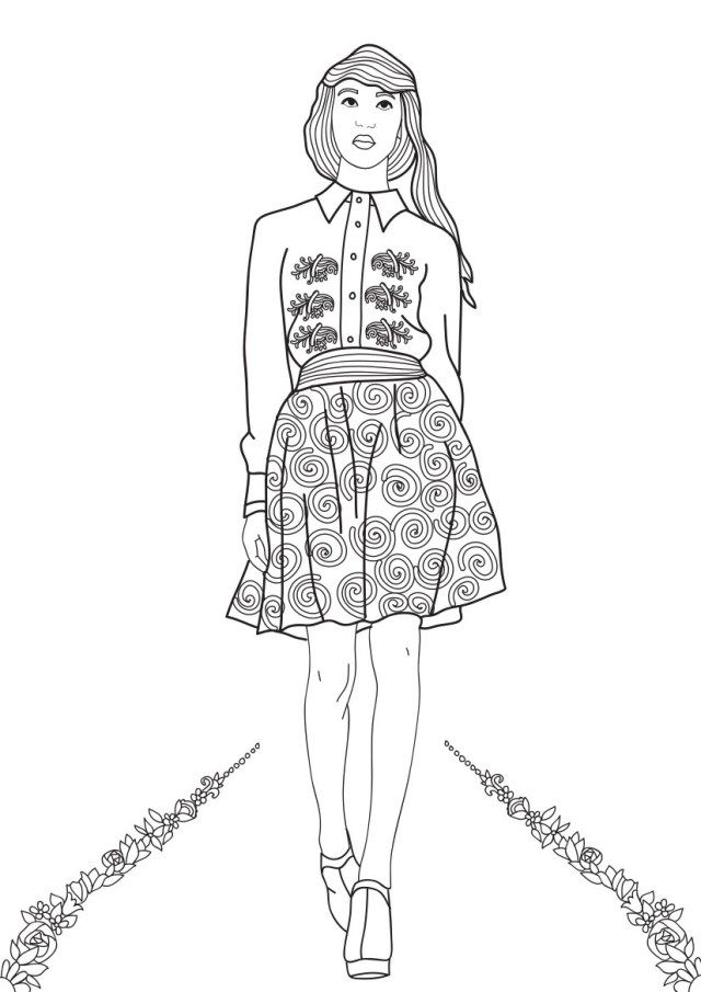 Creative picture of fashion coloring pages
