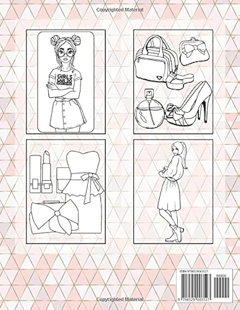 Fashion girls coloring book big beauty fashion clothing coloring pages collection fabulous cute dresses for girls teens and adults fun for girls young adults fashion