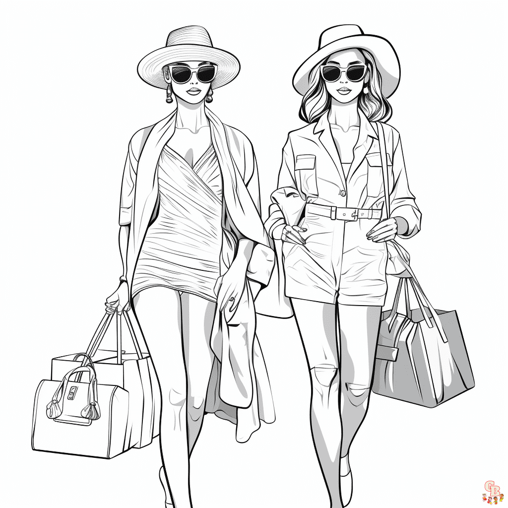Printable fashion coloring pages free for kid and adults