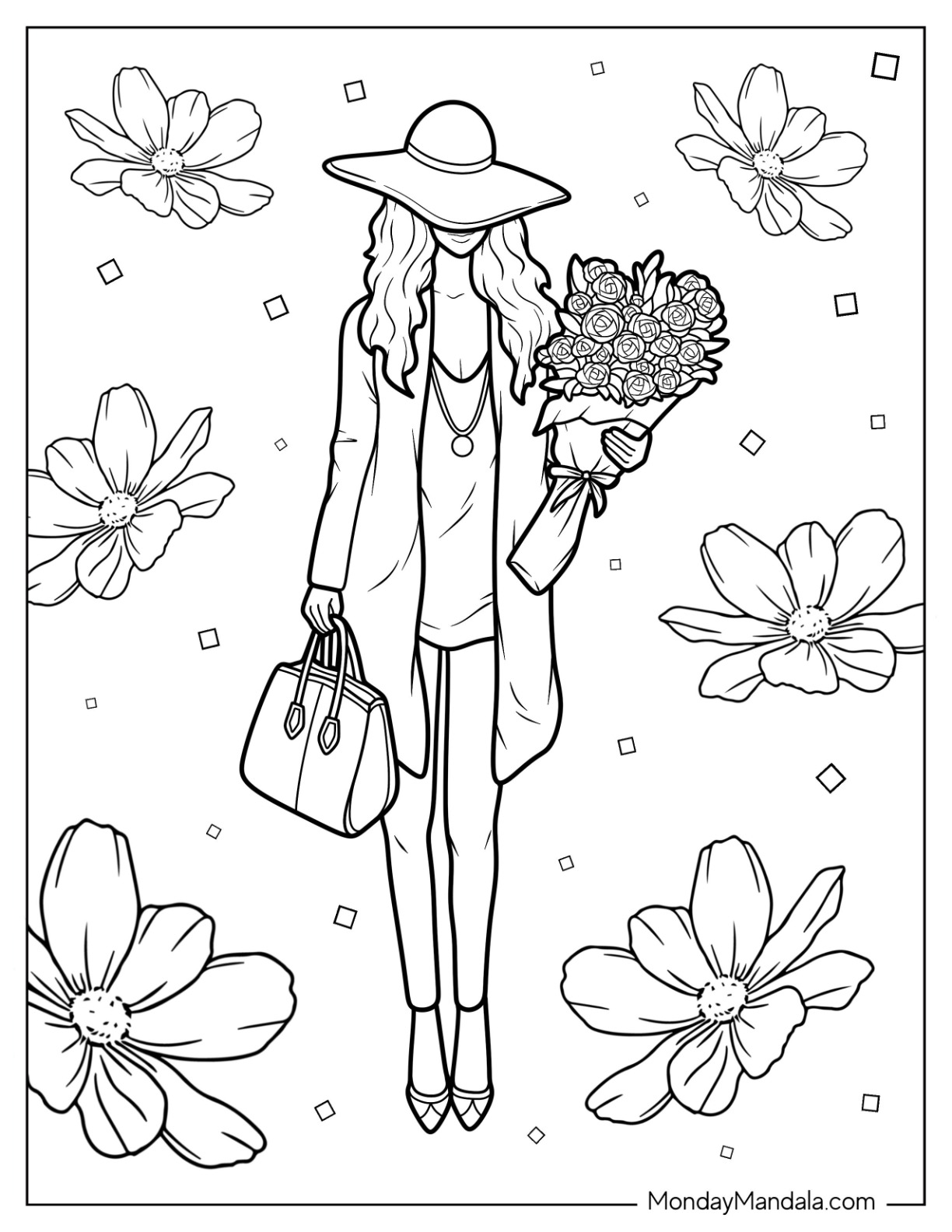 Fashion coloring pages free pdf printables
