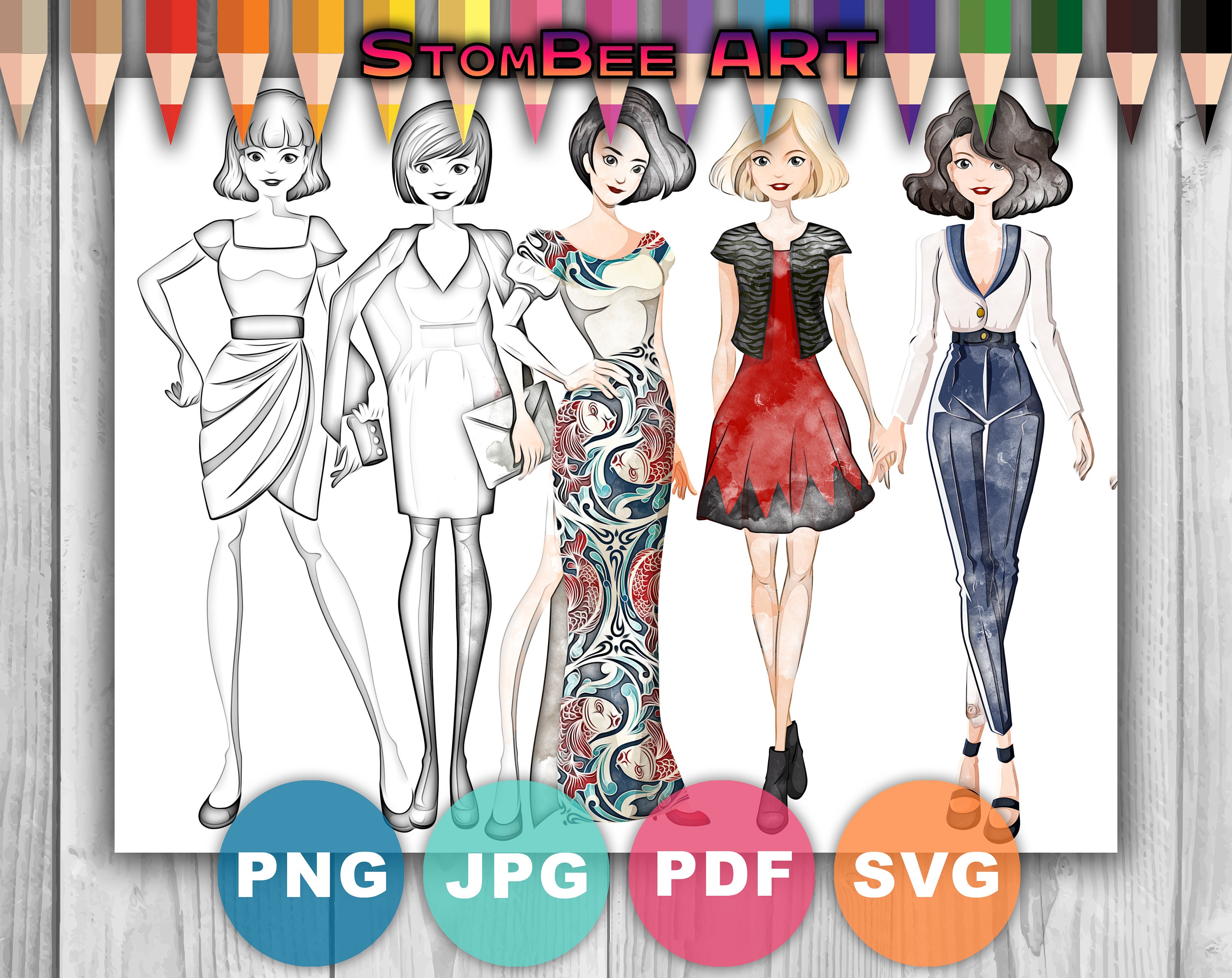 Fashion printable adult coloring page from stombee coloring book pages for adults and kids coloring sheets coloring designs
