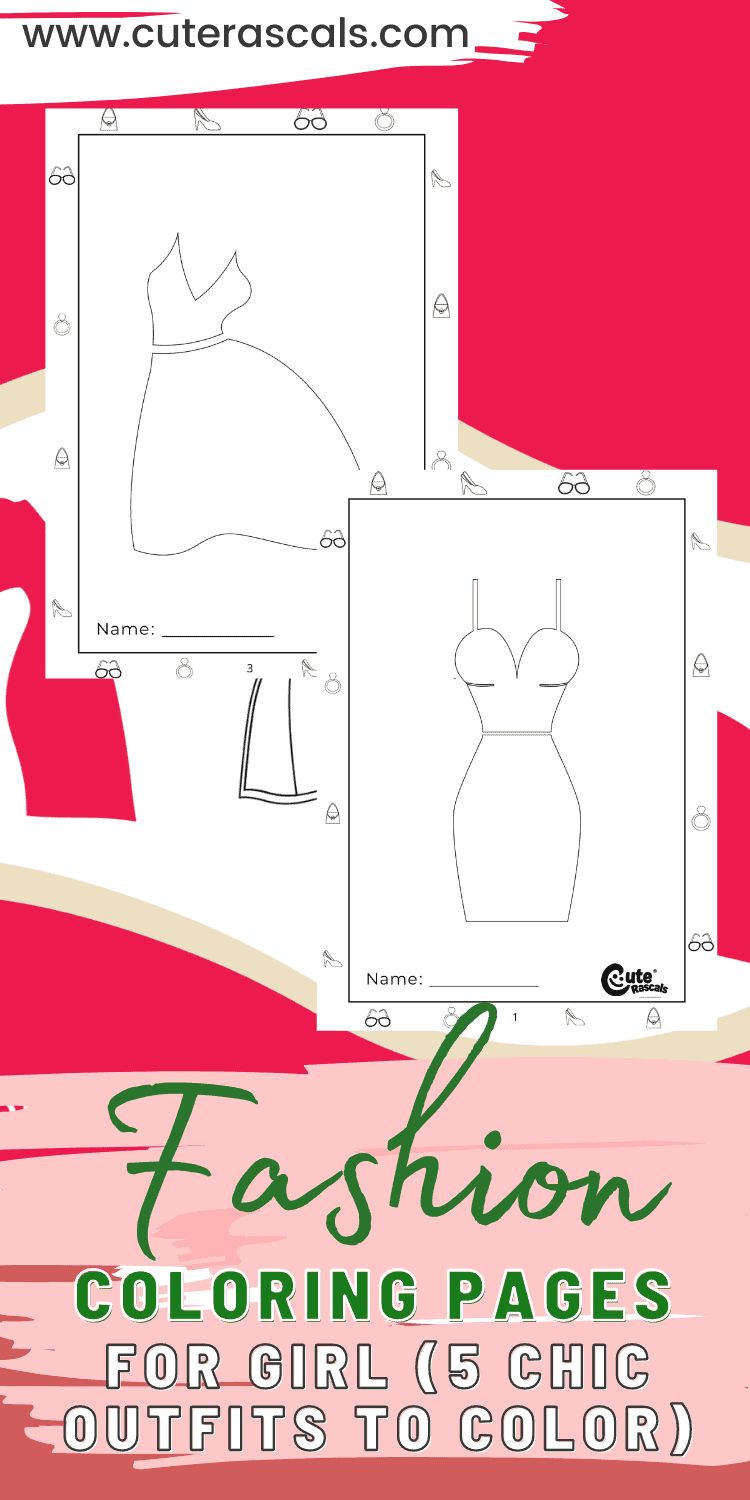 Fashion coloring pages for girl chic outfits to color