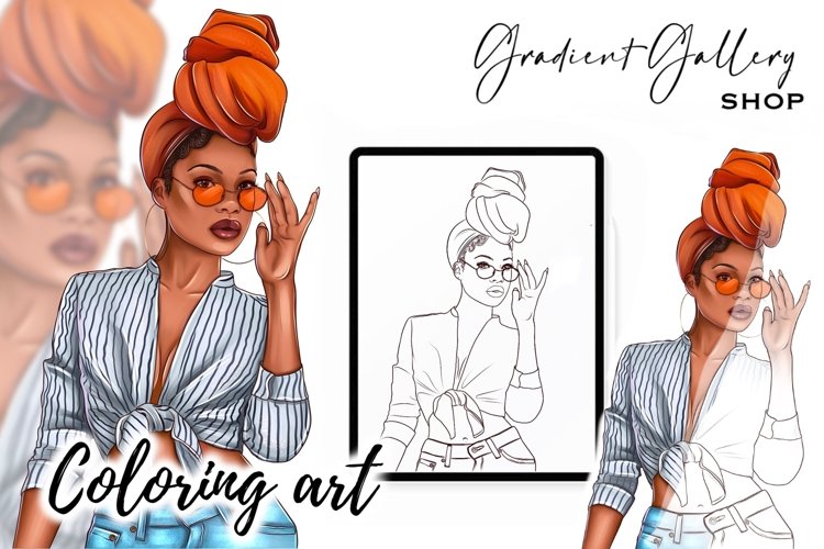 Fashion coloring pages design bundles