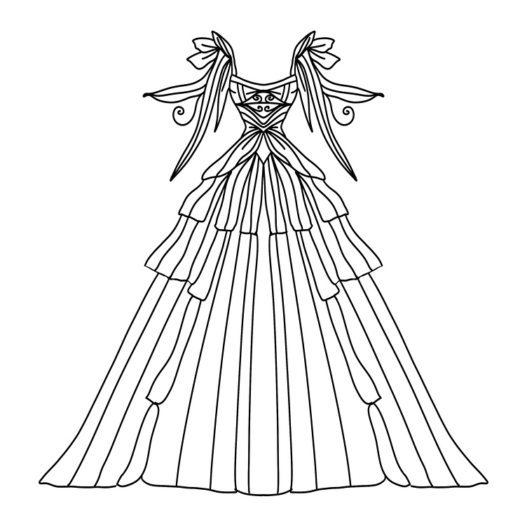 Fantasy dresses coloring pages