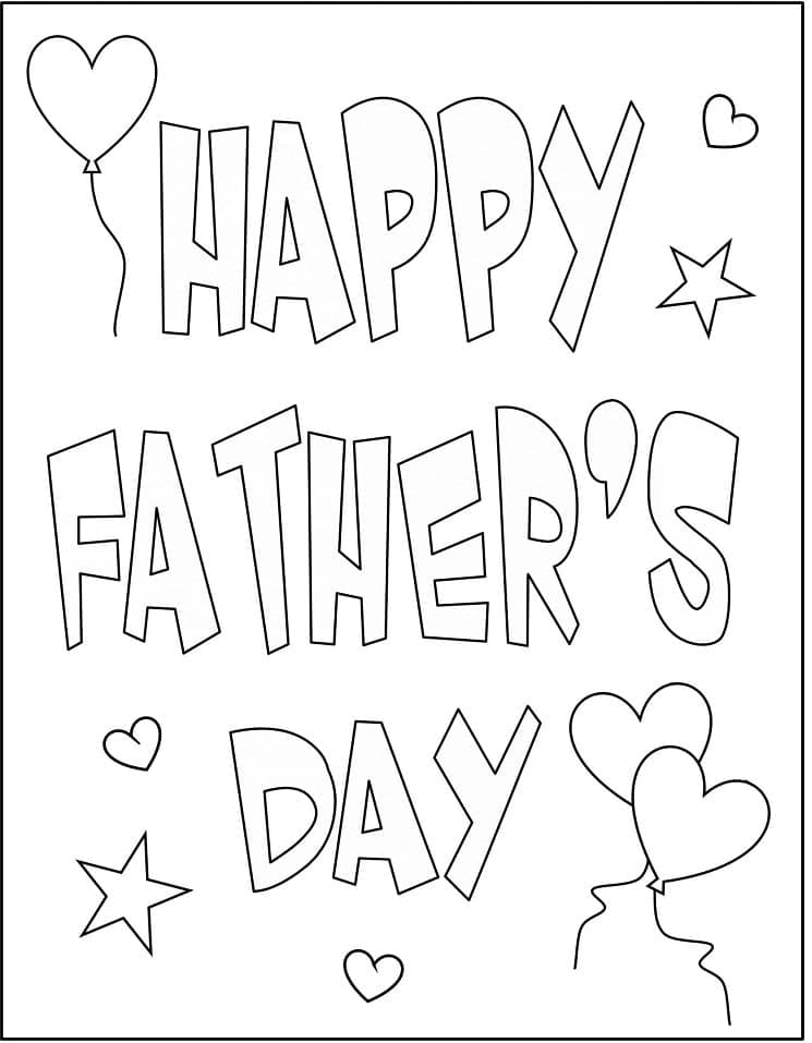 Fathers day printable coloring page
