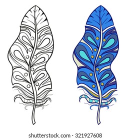 Thousand coloring page feathers royalty
