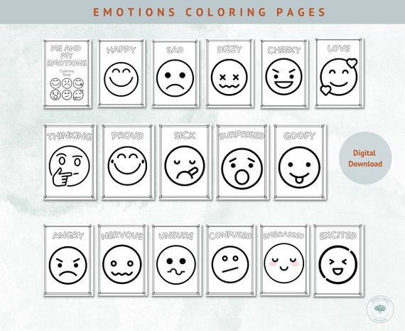 Emotions coloring pages coloring activities for kids kids learning tool teaching resources learning tool play therapy kids feelings
