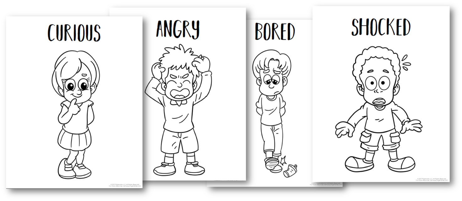 Feelings coloring pages