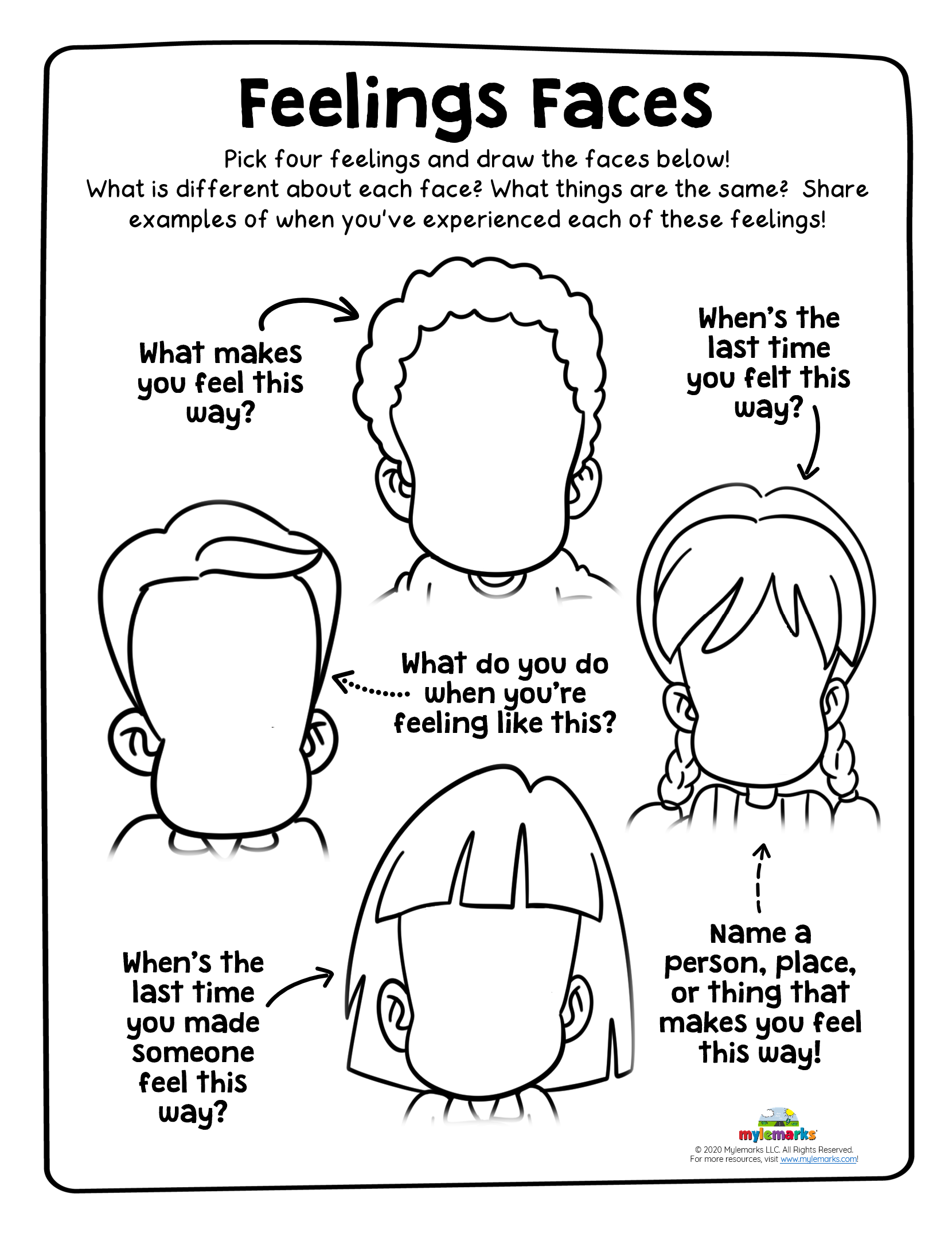 Feelings activity pack printable