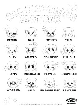 Emotions coloring page tpt