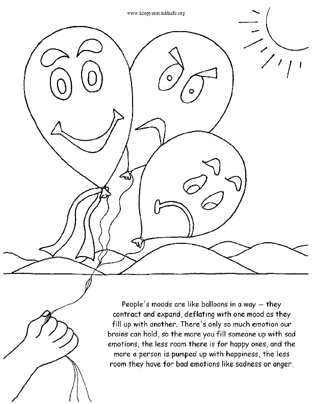 Moods feelings emotions coloring pages