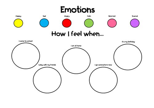 Colours of emotions printable teaching resources