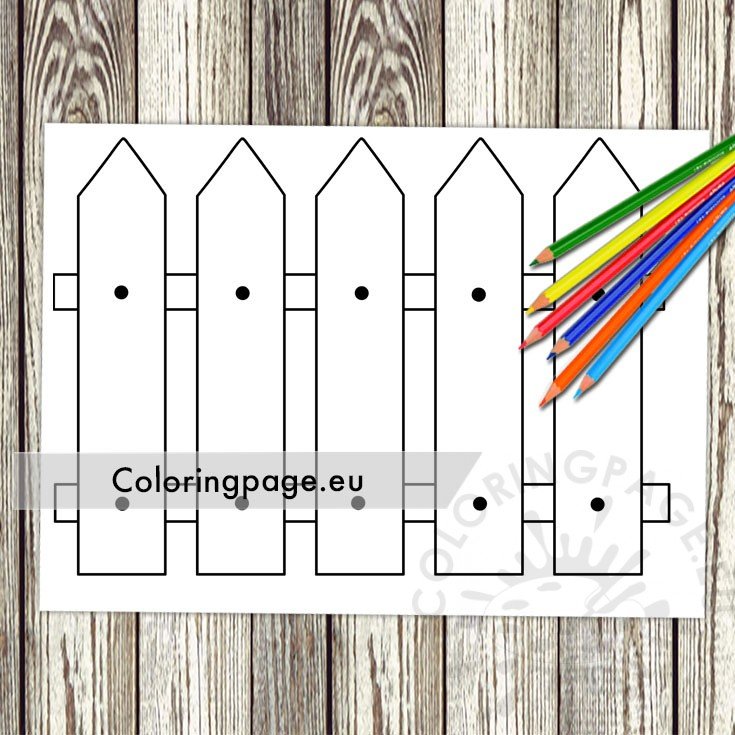 Printable picket fence template coloring page