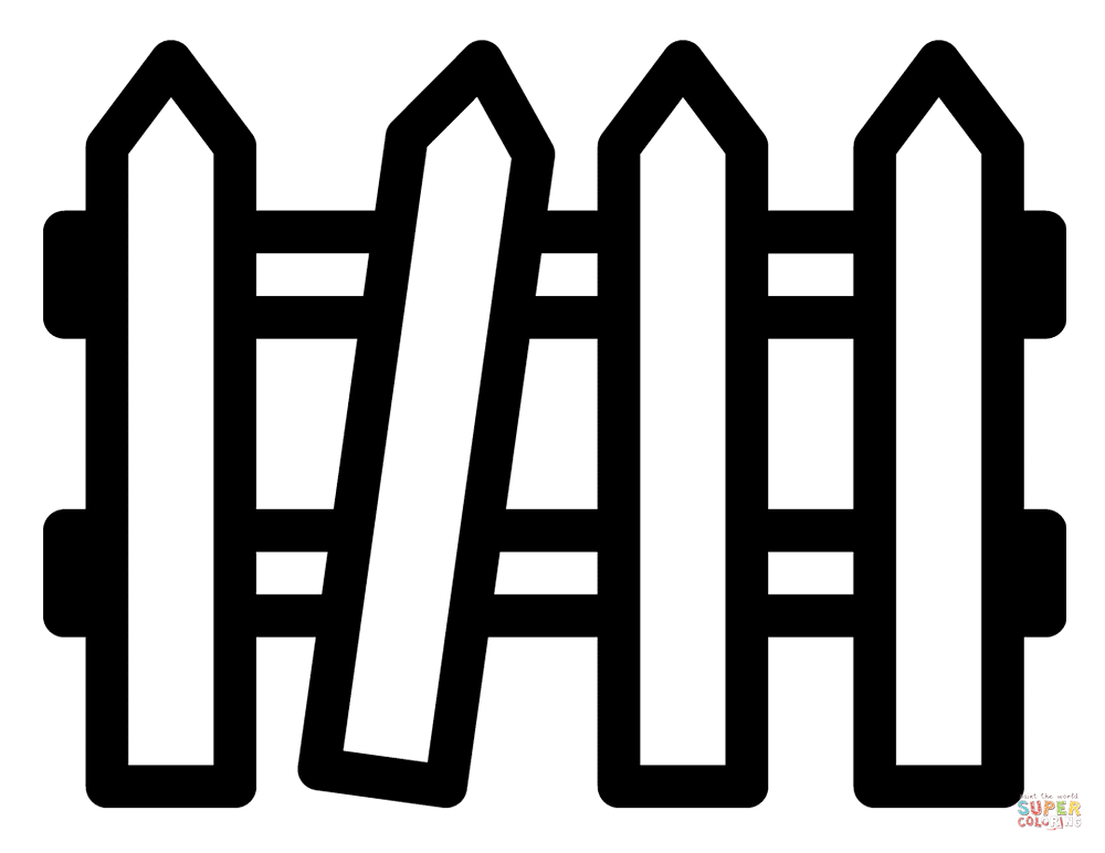 Halloween fence coloring page free printable coloring pages