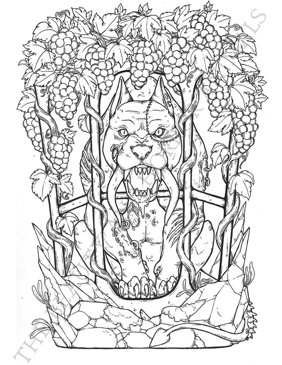 Behind the fence printable coloring page instant download pdfpng adult coloring book for stress relieving for relaxation