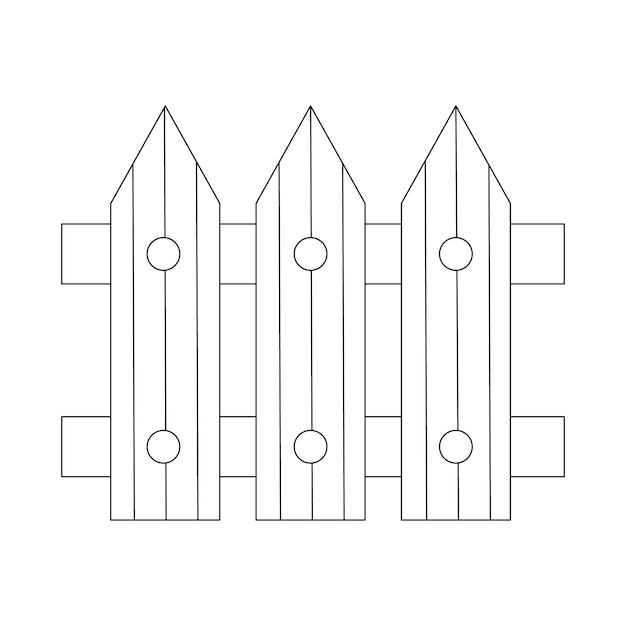Premium vector vector illustration of wooden fence on white background