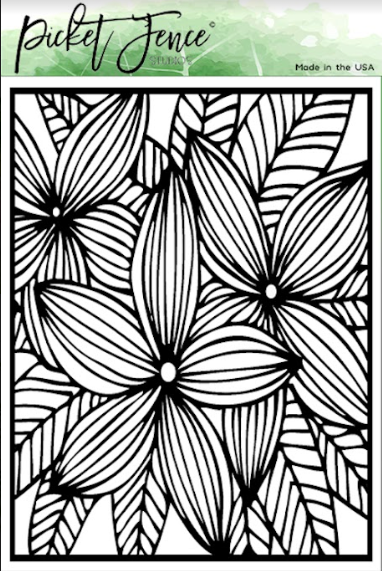 Picket fence studios plumeria flowers stencil sc â simon says stamp