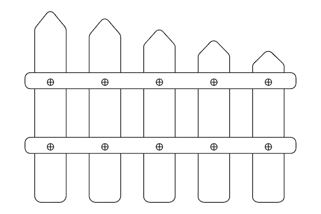 Premium vector fence wooden fence sketch thief protection horizontal border is safe doodle style