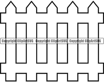 White picket fence wooden house home wood fencing protection security design element logosvg eps png clipart vector cricut cut cutting