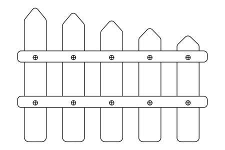 Fence sketch thief protection vector illustration coloring book for children outline on an isolated white background wooden fence doodle style horizontal border is safe idea for web design royalty free svg cliparts