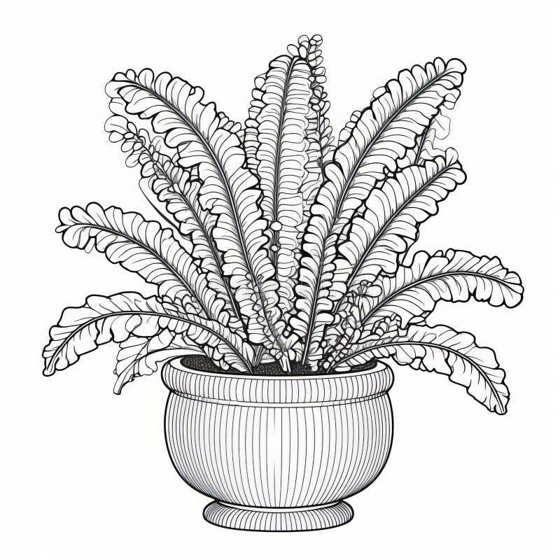 Coloring fern stock illustrations â coloring fern stock illustrations vectors clipart
