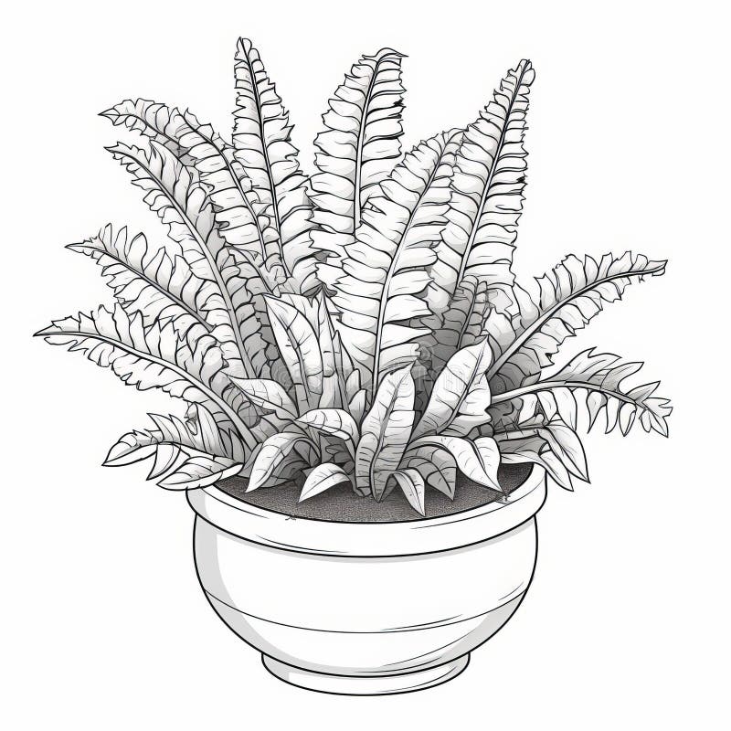 Coloring fern stock illustrations â coloring fern stock illustrations vectors clipart