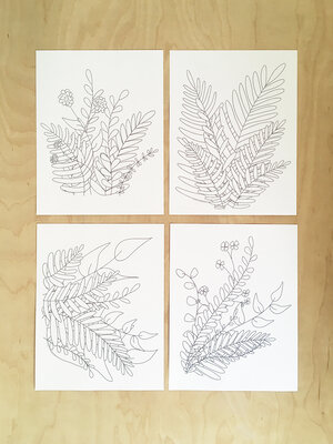 Coloring pages set of â forest culture design