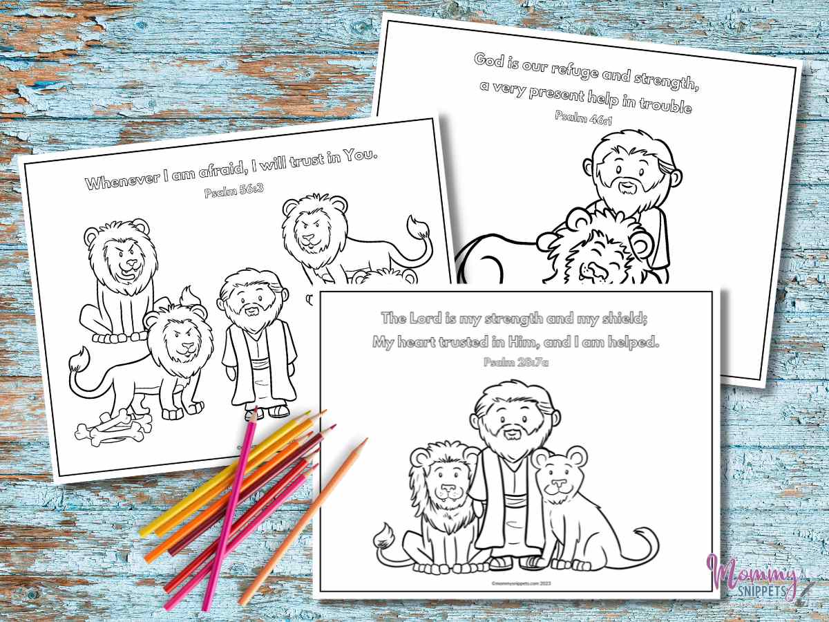 Daniel and the lions den coloring pages bible story about faith