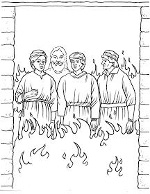 Daniel and fiery furnace coloring page â